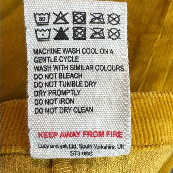 NWOT Lucy & Yak Original Dungaree Organic Cotton Mustard Size UK8 US4 Unisex - Picture 9 of 16